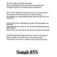 SME SONAB85S Owners Manual