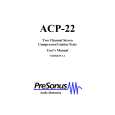 PRE SONUS ACP-22 Owners Manual